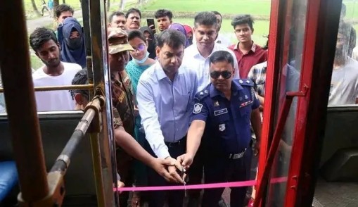 ময়মনসিংহ-নেত্রকোনা সড়কে অবশেষে চালু হলো বিআরটিসি বাস সার্ভিস