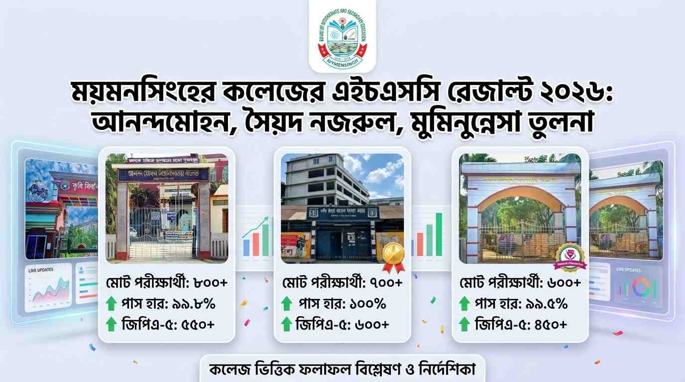 ময়মনসিংহের কলেজের এইচএসসি রেজাল্ট ২০২৬: আনন্দমোহন, সৈয়দ নজরুল, মুমিনুন্নেসা তুলনা